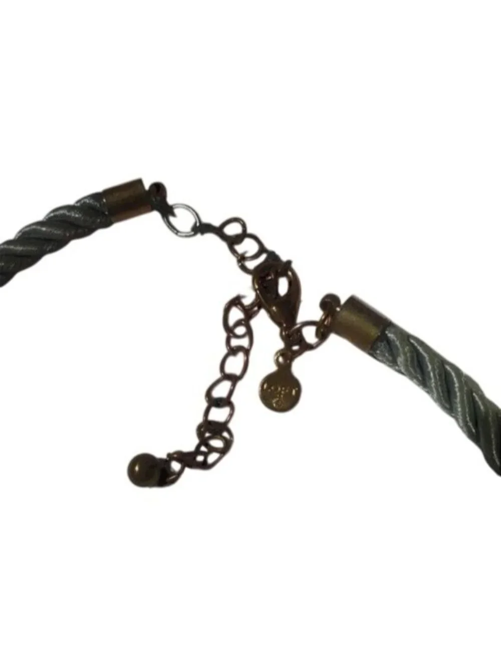 Ann Taylor Loft Vintage statement necklace luminescent beads & braided leather